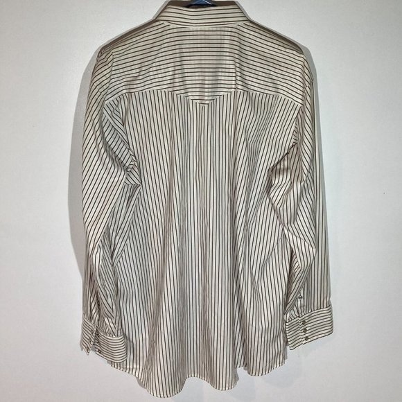 VTG WMG Western Striped Mens Button White Size XL Pearl Snap 2Pocket Long Sleeve - Picture 2 of 14